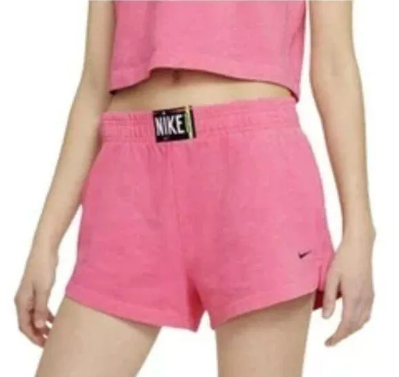 NWT NIKE Sportswear High Rise Wash Short Baby PINK SZ-2X - Image 2