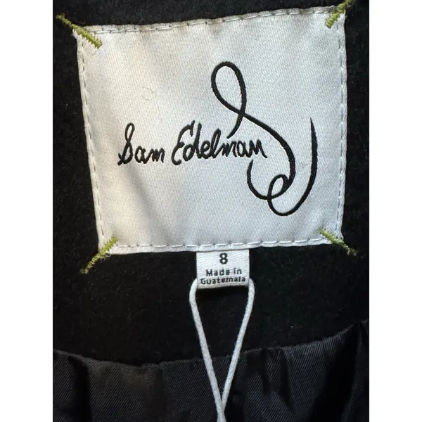 Sam Edelman Clean Notch 2 Button Wool Black Jacket Coat Size 8 $220 - Image 4