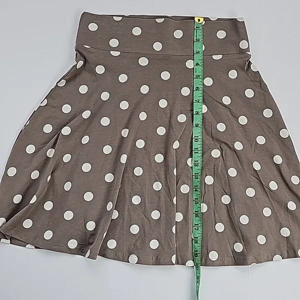 Montego Women's Brown‎ and White Polka Dot Mini Skirt Size 4 - Image 2