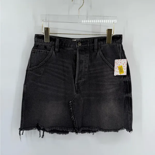 Free People‎ | Brea Cut Off Skirt | Faded Black size 29 NWT - Image 5