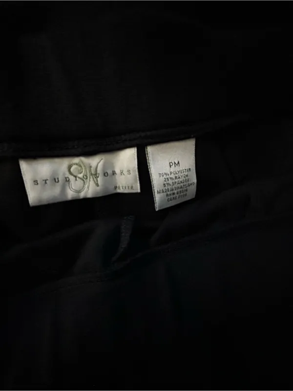 Studioworks Women’s Black Pull On Wide-Leg Pants Petite Medium - Image 5