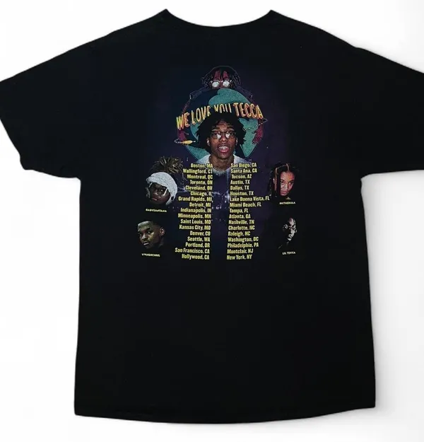 Fruit of the Loom Lil Tecca We Love You Tecca 2021 Tour Shirt Rap Tee Hip Hop Concert Merch Large - Image 2