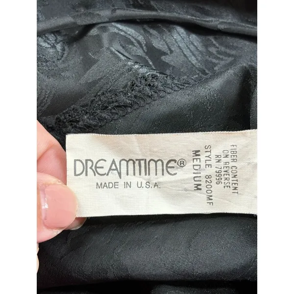 VTG Dreamtime Camisole Top Black Lace Satin Sz M Goth Grunge Witchy Whimsigoth - Image 3