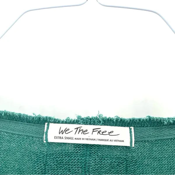 Free People Like A Boss Tee Everglade Long Sleeve Faux Wrap VNeck Top - Image 6
