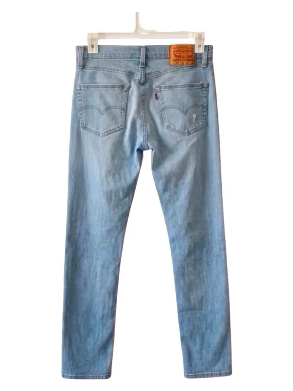 LEVI’S Light Wash Ripped Straight Leg Jeans - Blue - Image 2