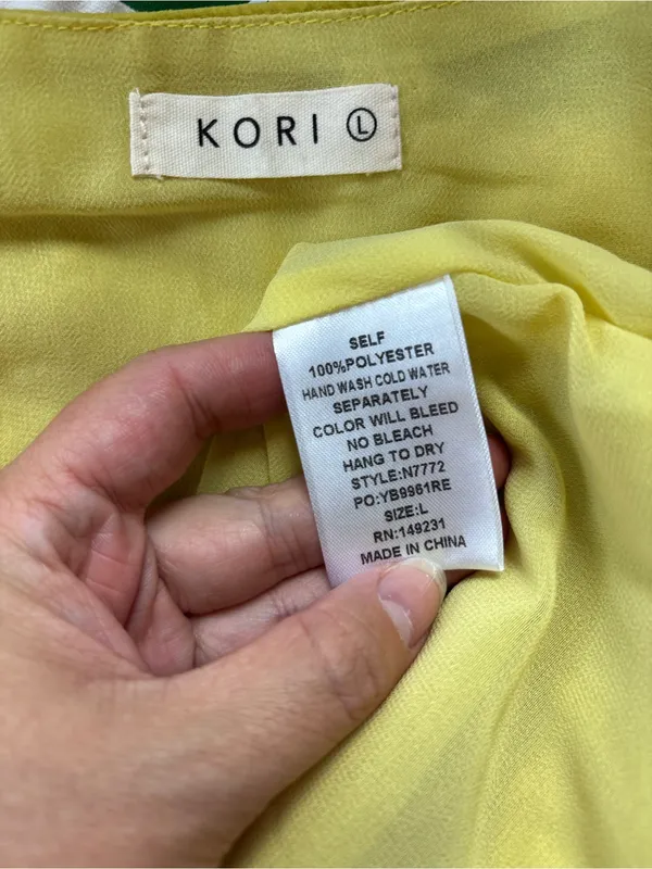Kori Chartreuse Swiss Dot Short Sleeve Blouse - Image 8