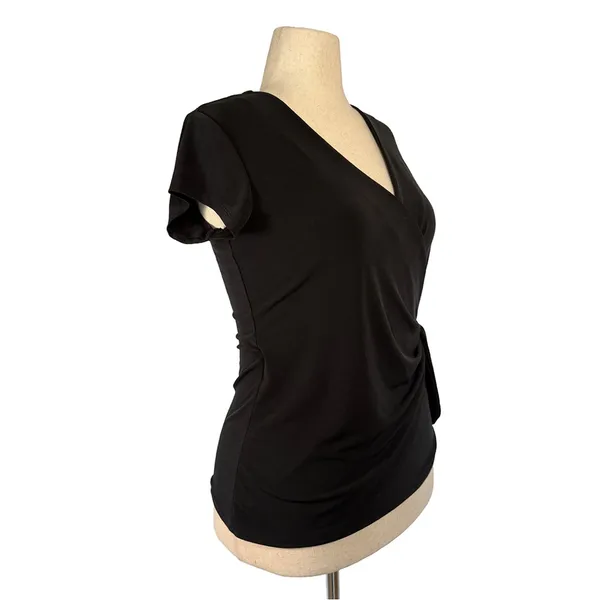Tahari Black Side Tie Wrap Top | Size Medium - Image 2