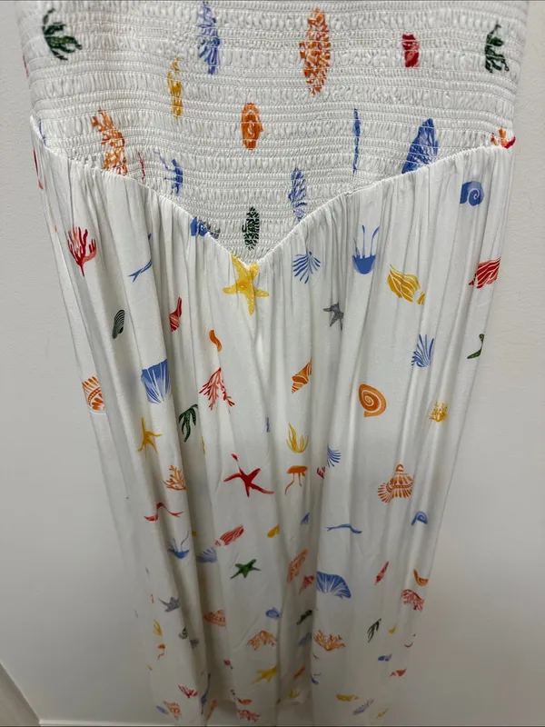NWT a new day Off White Maxi Dress with Colorful Sea Life Print size XXL - Image 4