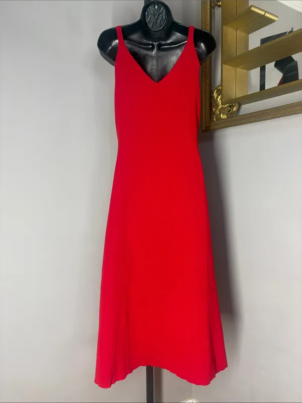 SheIn Large Red Floral Appliqué V-Neck Women’s Dress - Image 3