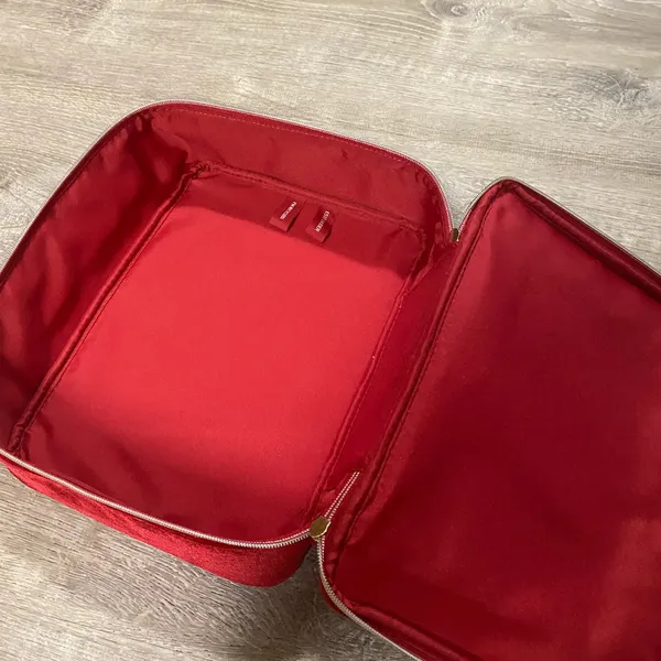Estée Lauder Red Velvet Train Case 2023 | Makeup Bag Travel Organizer - Image 5