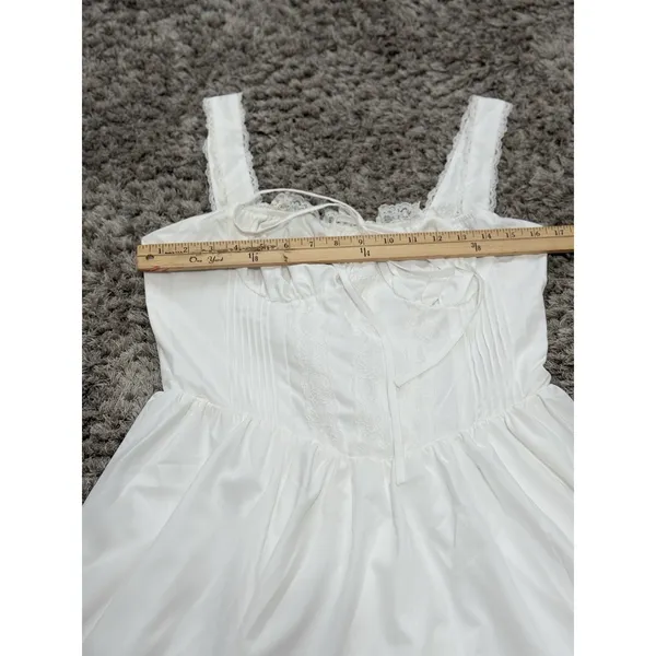Dress White Lace Corset Fit Flare Mini Milkmaid Babydoll Cottagecore Women L - Image 11