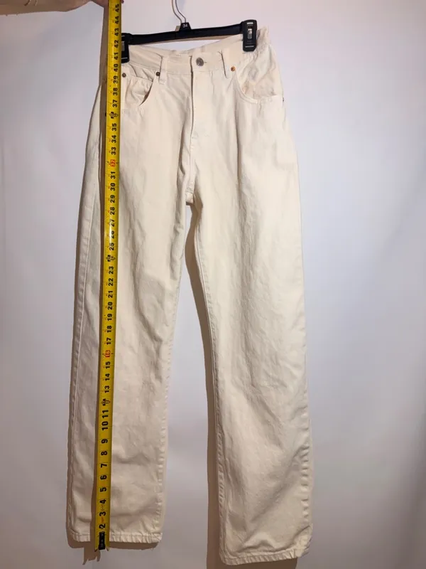 Habitual Ivory High Rise Wide Leg Straight Jeans Cream Denim Pants 27 US 4 - Image 5