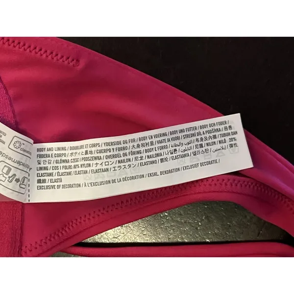 Abercrombie & Fitch Bikini Top Womens Large Pink Underwire Adjustable Straps - Image 8