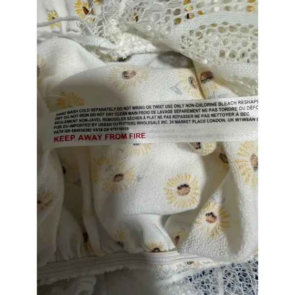 Free People Intimately "Forties Feels" Sunflower Print Bell Sleeve‎ Bodysuit Sm - Image 12