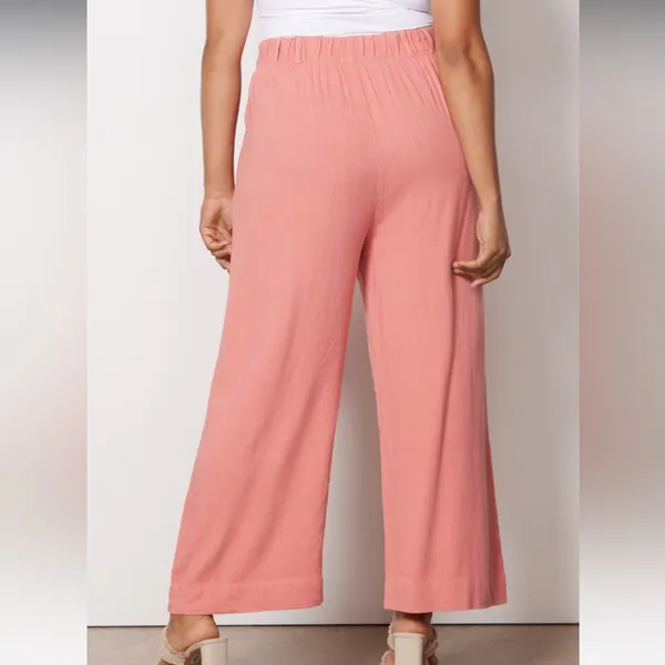 Z Supply Wide Leg Pants in Dusty Rose Pink - Image 2