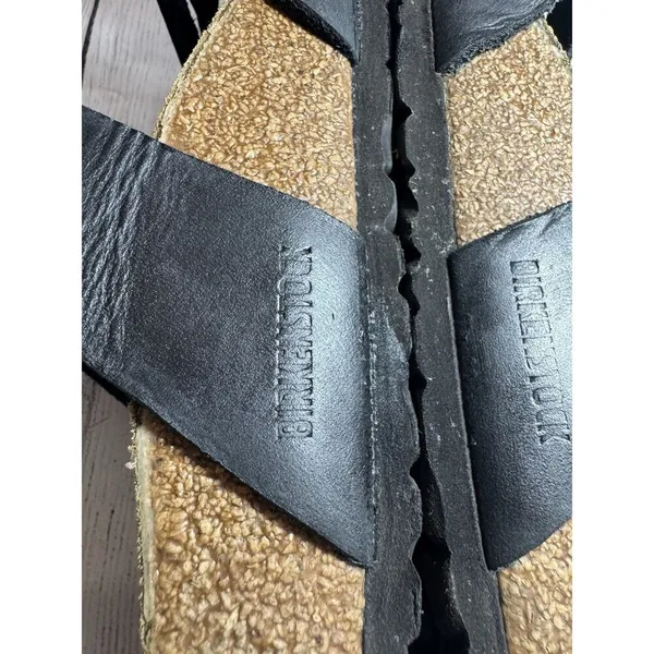 BIRKENSTOCK Franca Triple Strap Slide Sandals EU 42 Black - Image 7