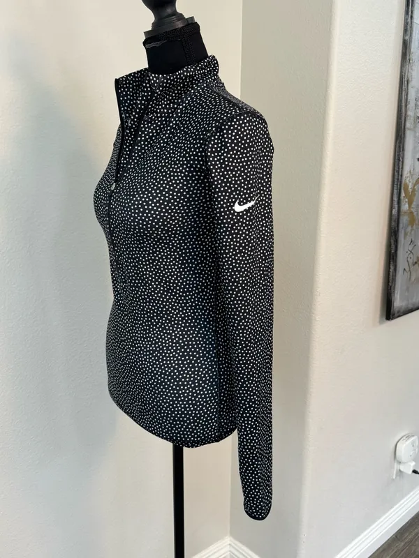 NWT Nike Pro Dri-FIT Polka Dot Half-Zip Top XS - Image 8