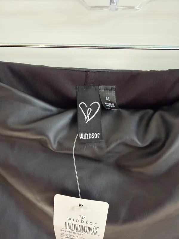Windsor Black Faux Leather Skirt - Image 3