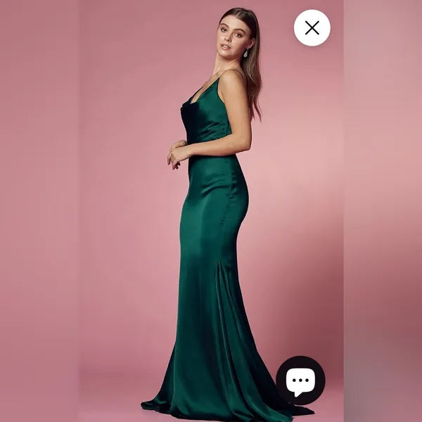 NWT NOX ANABEL‎ Simple Long Classic Dress with Cowl V-Neck in Green Sz 4 $249 - Image 6