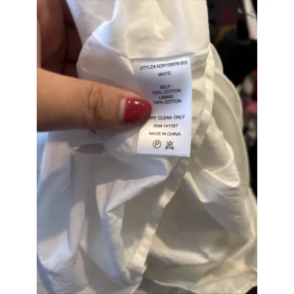 ASTR The Label Women's Poplin Puff Sleeve Tiered‎ White Midi Maxi Dress Med NWT - Image 7