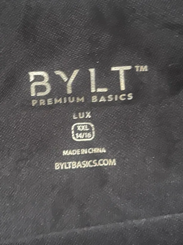 BYLT Basics Lux Black Crew Neck Fitted Athletic Active Tee Shirt Size XXL Gym - Image 4