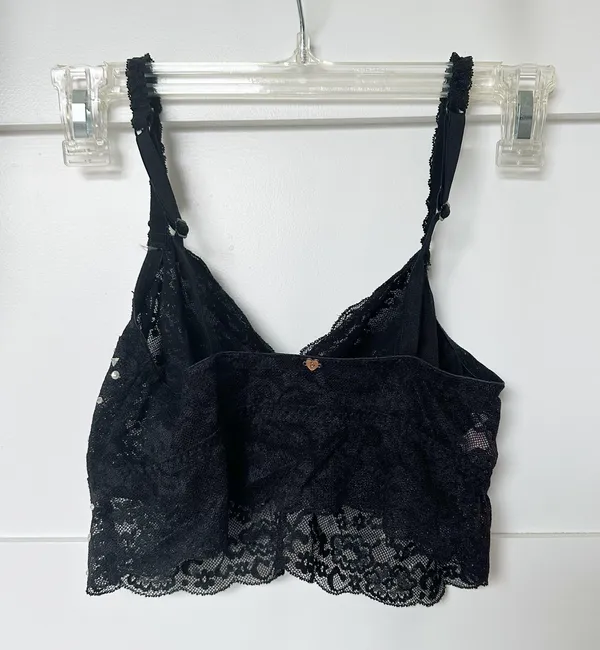 VS PInK black lace rhinestone Bralette - Image 4