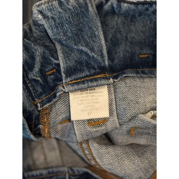 Re/Done Womens Shorts Blue The Attico Denim High Rise Paper Bag Size 26 - Image 9