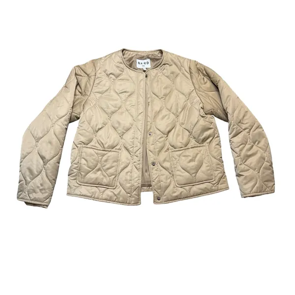 🤎 NA-KD Quilted Snap Front‎ Jacket Size 38 M 🤎 - Image 2