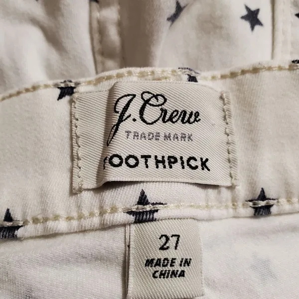 J. Crew Toothpick White & Blue Star Jeans (27) - Image 7