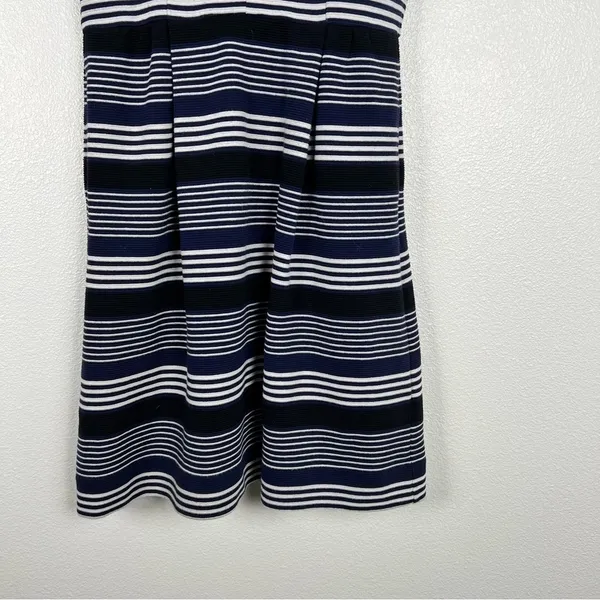 MADEWELL Striped Gallerist Pointe V Neck‎ Stripes Dress Blue Sz XS - Image 6