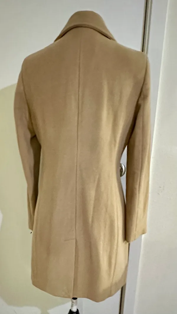 Calvin Klein Wool Polyester Cashmere Blend Tan Camel Coat Jacket - Image 2