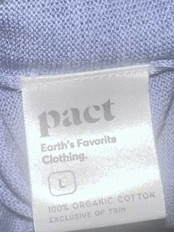 Pact Organic Cotton Classic Fine Knit Relaxed sweater light blue large NWO - Image 4
