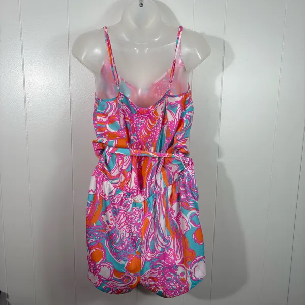 Lilly Pulitzer Nautical Floral Deanna Lightweight Tie Waist Romper Large L 76599 - Image 4