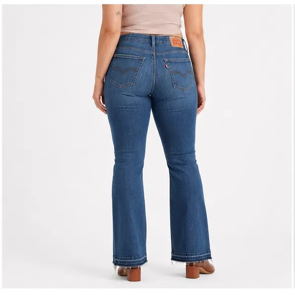 Levis 726 Womens Jeans 32x32 Medium Wash High Rise Flare Stretch Denim Blue - Image 3