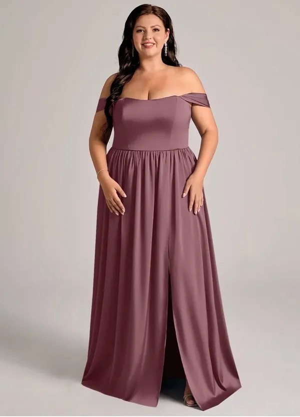 Azazie Bridesmaid Dress Calianna Amethyst A2 - Image 5