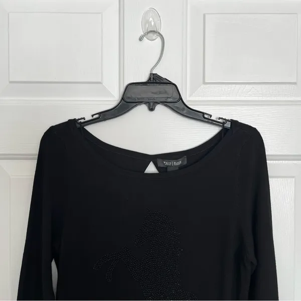 White House Black Market Small Knit Top‎ R 3/4 Sleeves Whimsigoth Indie Sleaze - Image 3
