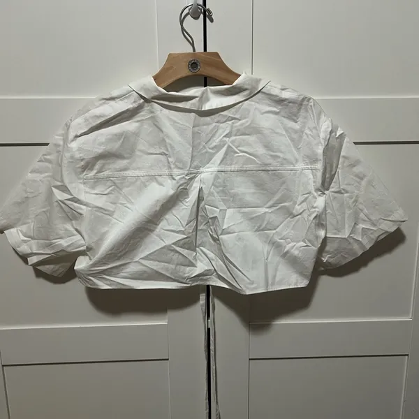 Zara White Wrap Crop Top - Image 8