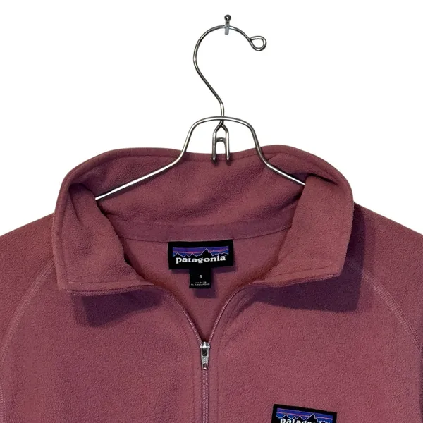 Patagonia Women's Sweater‎ Top Micro D 1/4 Zip Fleece Pullover Pale Pink Small - Image 2