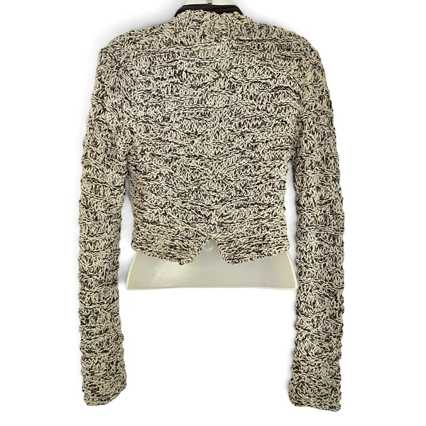 NWT Sarah Pacini Marled Avant Garde Open Knit Cropped Cardigan w/ Attached Scarf - Image 10