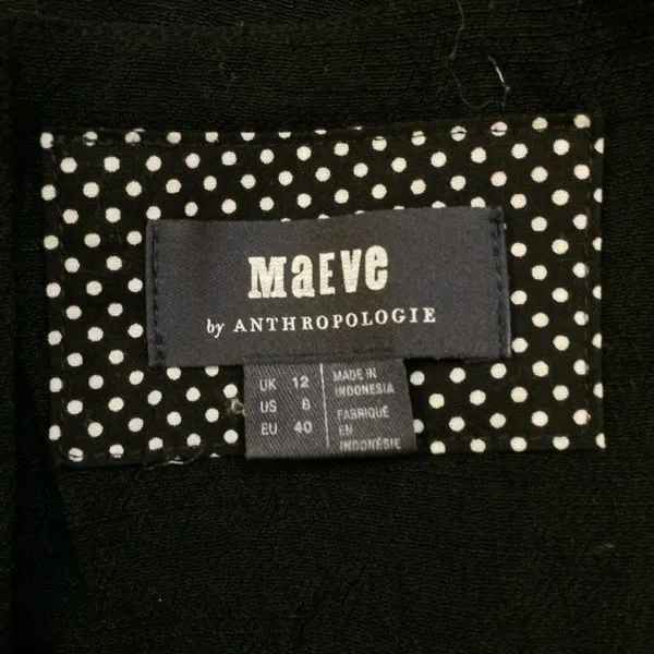 Maeve Anthropologie black wide leg button front lace up jumpsuit size 6 - Image 8