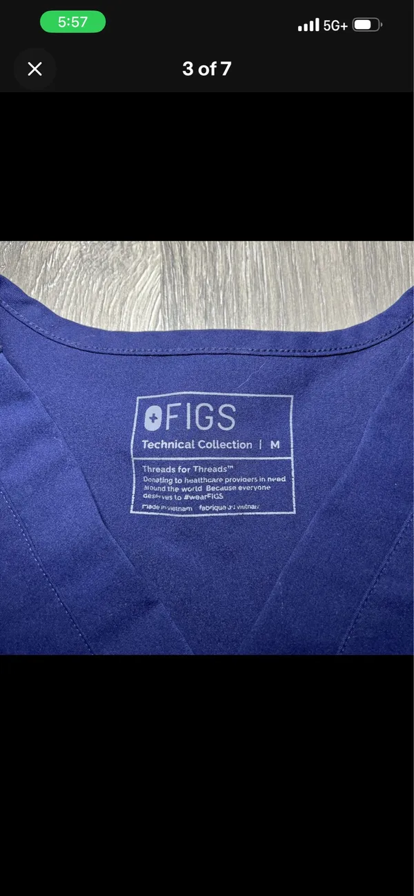 FIGS Scrub Top Navy Blue  - Image 3