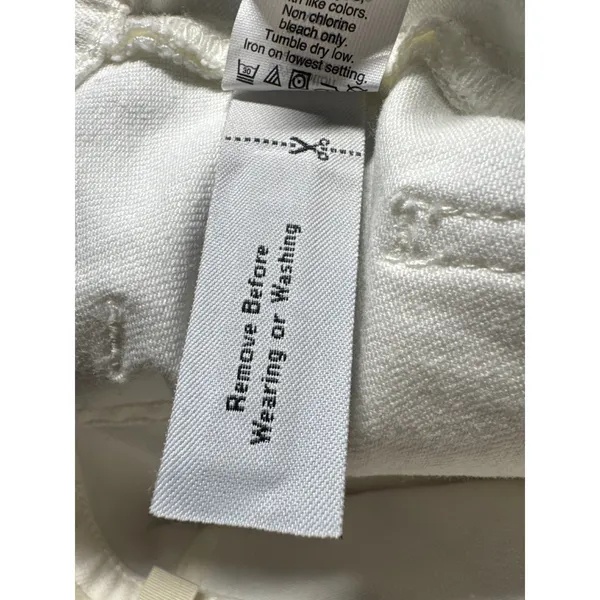 Madewell White Button‎ Front Denim Mini Skirt Size 26 - Image 10