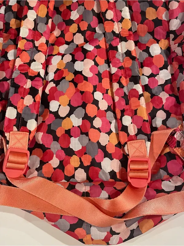 Vera Bradley Pixie Confetti Backpack ReActive Lightweight Pink Orange Double Zip - Image 5