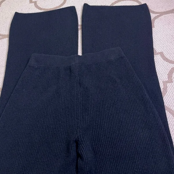 GAP CashSoft Shake Black Wide Leg Ribbed Pull-On Pants Size S Tall Super Soft - Image 13