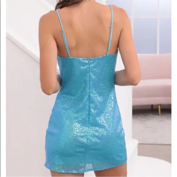 Lucy In The Sky blue sequin dress - Image 2