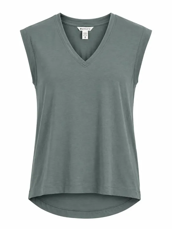 Athleta Breezy Scoop V-Neck Tee Willow Green Women’s XS - Image 2