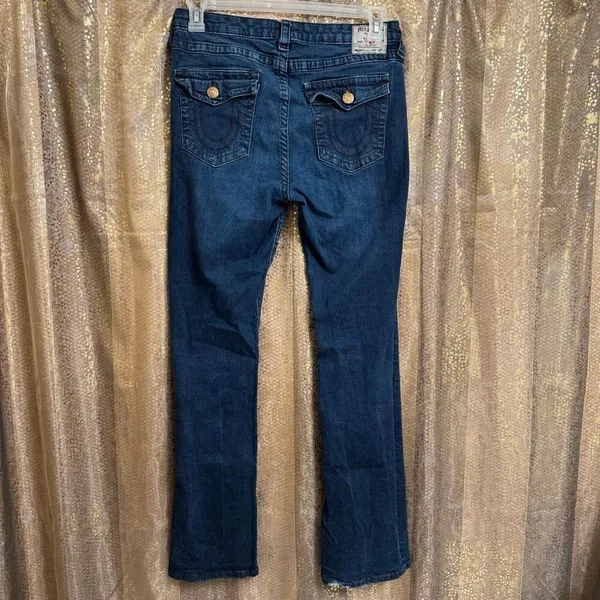 True Religion Becca Mid Rise Boot Cut Dark Wash Jeans Size 30‎ - Image 2
