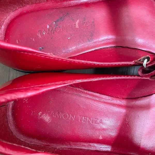 Ramon Tenza Red Patent Leather Mary Jane Lug Sole $250 7 - Image 7