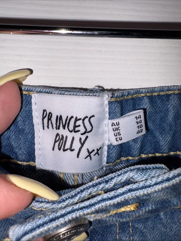 Princess Polly Grishea Low Rise Denim Skirt Blue Size 10 - Image 8