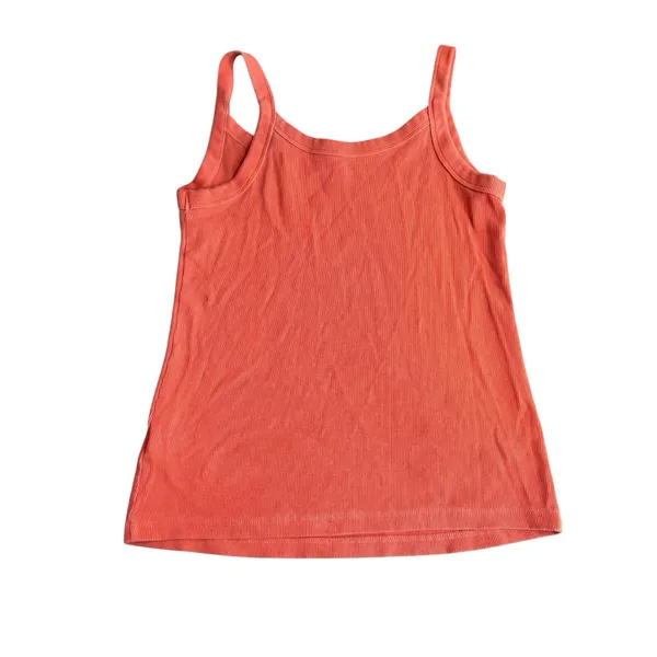 Old Navy Women’s Size S Fitted Ribbed Tank Top Sunset Orange Cami Layering Basic - Image 4